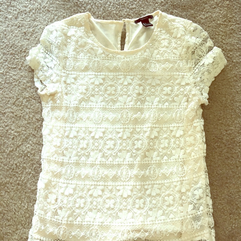 Cream Lace Top